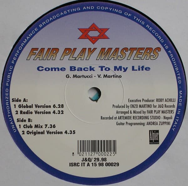 Fair Play Masters - Come Back To My Life