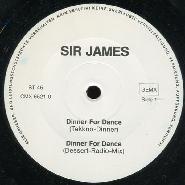 Sir James (5) - Dinner For Dance / Oh, By The Way (Dinner For One)