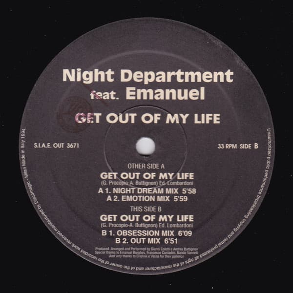 Night Department Feat. Emanuel - Get Out Of My Life