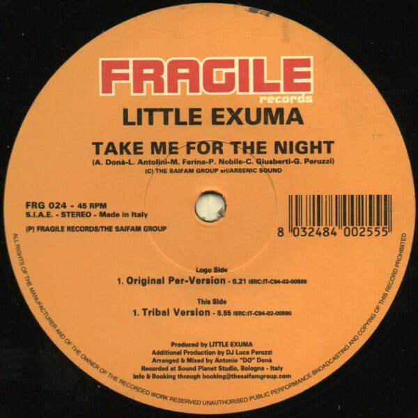 Little Exuma - Take Me For The Night